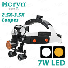 Headlight with Loupes 2.5X+3.5X with composite optical filter