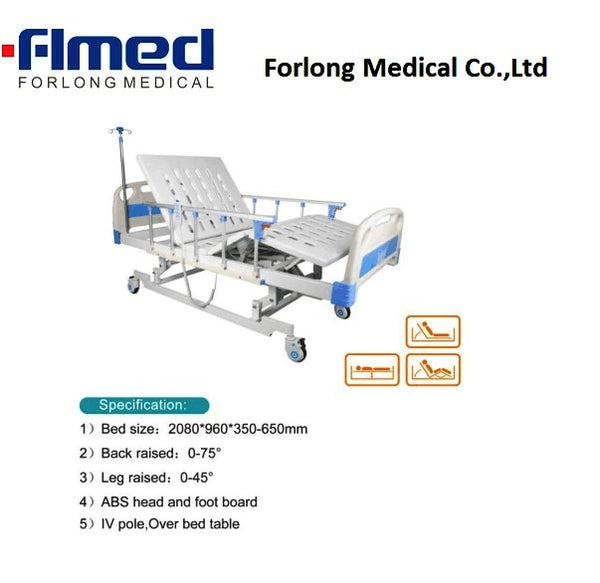 Electric medical bed with mattress