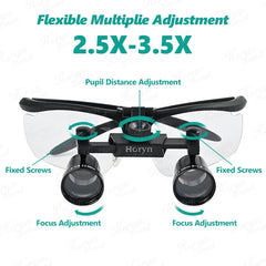Loupes 2.5X+3.5X with composite optical filter