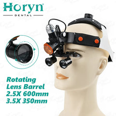 Headlight with Loupes 2.5X+3.5X with composite optical filter