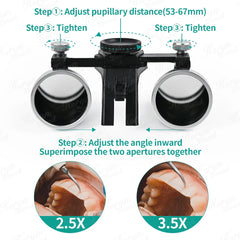 Headlight Double with Loupe 3.5X and composite optical filter