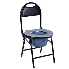 Portable toilet chair with back