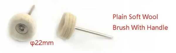 Plain soft wool brush with handle