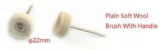 Plain soft wool brush with handle