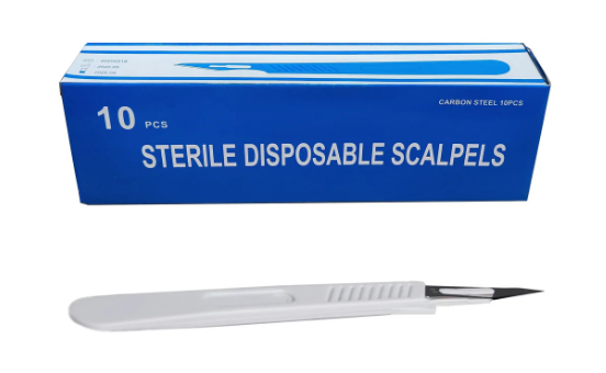 Surgical blade with plastic handle 10pcs/box