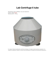 جهاز طرد مركزي مختبري جهاز طرد مركزي 6 أنابيب بدون مؤقت 